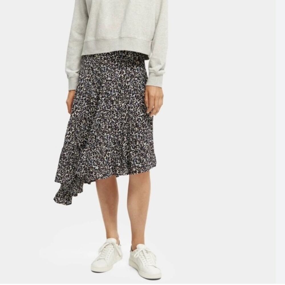 Scotch & Soda Asymmetric tiered skirt - Black/Blue/White - Large - New with tags